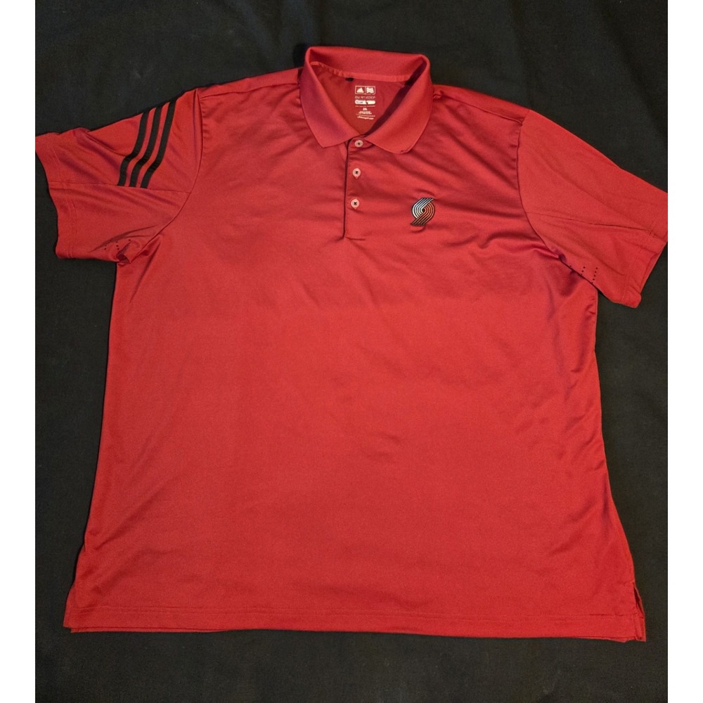 Portland Trail Blazers Adidas Polo Mens 2XL Red ClimaCool NBA Golf Shirt